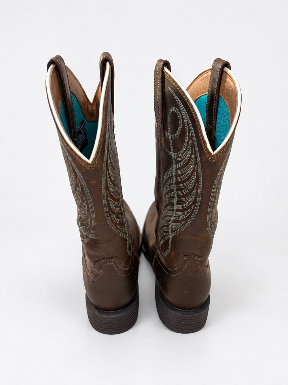 Ariat Round Up 7C Wide
Square Toe Brown Teal Leather
Western Cowgirl Boots - Picture 11 of 11